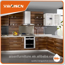 modern grain style melamine faced kitchen cabinet
